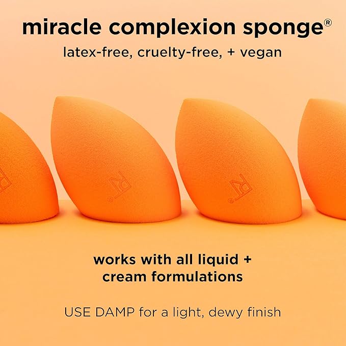 Real Techniques Ultimate Makeup Sponge Trio, Makeup Blending Sponges, For Liquid, Cream, & Powder Products, Powder & Foundation Sponges, Mini Makeup Sponge, Latex-Free Foam, Travel-Friendly, 3 Count