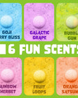 Bubble Bombs for Kids with Surprise Bath Slime Inside (6 Pack) - Colorful Sensory Toys Inside for Boys & Girls – Fizzes, Foams & Bubbles, Fruity Scents, Made in USA by Two Sisters