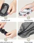 INNERNEED Exfoliating Net Cover Sponge Bath Scrubbing Loofah Rough Washcloth Case 2pcs, Only for INNERNEED Silicone Body Brush (Black Case)