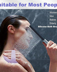 Silicone Body Scrubber, Women Body Scrubber, Gentle Exfoliating, Suitable for All Skin Types, Handheld Shower Brush, Rich Lathering, Easy to Clean (Purple)