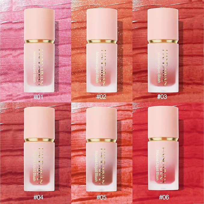 AKARY Mousse Liquid Blush, Soft Cream Makeup Blush, Cheek Tint(03#Coral)
