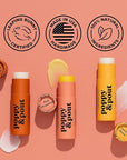 Poppy & Pout Pink Grapefruit Jumbo Lip Balm | All Natural Lip Balms & Moisturizers | Hydrates with Beeswax, Vitamin E, Organic Coconut Oil | Cruelty-Free | Lip Balm in Recyclable Cardboard Tube