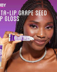 Ruby Kisses Broadway Vita-Lip Tinted & Clear Lip Gloss Set (6 Pack) Ultra-Hydrating & Soothing Formula with Vitamins, High-Shine Non-Sticky Finish Lip Balm, 3 Pcs Watermelon + 3 Pcs Grape Seed