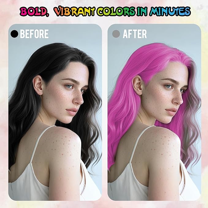 Pink Temporary Hair Color Spray - Gentle Formula, Washable & Non-Sticky | Instant Hair Dye Alternative for Adults | Halloween, Costume, Party Makeup, 150ml
