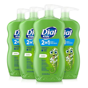 Dial Kids 2-in-1 Body+Hair Wash, Melon Scent, 24 fl oz (Pack of 4)