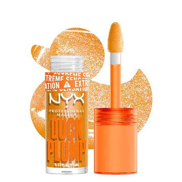 NYX PROFESSIONAL MAKEUP Duck Plump High Pigment Lip Gloss, Lip Plumper Gloss with Spicy Ginger - Flippin Slime