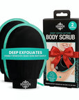 Dermasuri - Deep Exfoliating Glove - Polishing Mitt Body Scrubber - Korean Skin Cleaner Exfoliator - Dead Skin Buffing Treatment - Gifts for Women & Men - Keratosis Pilaris Scrub Remover - (2 Pack)