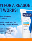 PanOxyl Acne Foaming Wash Benzoyl Peroxide 10% Maximum Strength Antimicrobial, 5.5 Oz (Pack of 2)