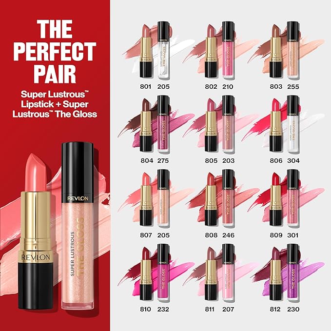 Revlon Super Lustrous Lipstick, Creamy Formula For Soft, Fuller-Looking Lips, Moisturized Feel, 811 Laidback Lilac, 0.15 oz