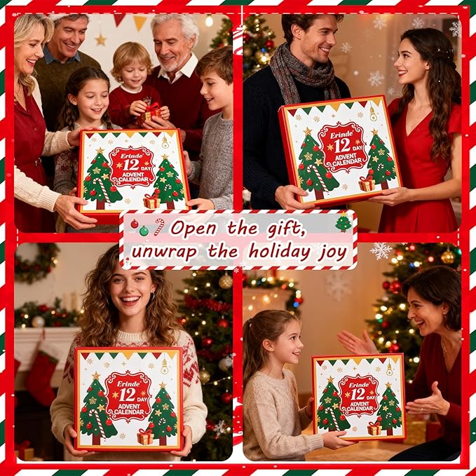 Erinde Makeup Advent Calendar 2025, 12 Days Christmas Gift Makeup Set for Teen Girls & Women, 2025 Xmas Holiday Countdown Calendar Beauty & Cosmetics Holiday Surprise Make Up Gift Kits for Women