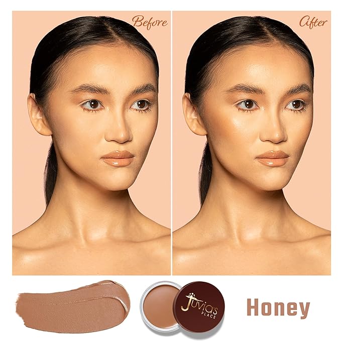 Juvia's Place Bronzed Cream Bronzer - Honey - Smooth Cream Bronzer Pot for Sun-Kissed Glow & Warmth, Buildable & Blendable Makeup Contour with Long-Lasting Matte Shimmer Finish, Highly Pigmented