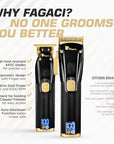 Fagaci Professional Hair Clippers for Men Set Turbo Power with Precise Cutting, Barber Clippers for Hair Cutting, Cordless Hair Clippers and Trimmers Set, Maquina de Cortar Cabello, Haircut Barber Kit