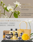 Mother's Day Gift for Mom Bath and Body Gift Basket Orchid & Jasmine Spa Gift Baskets for Women Fragrant Body Lotions, Bath Bomb, Home Spa Gift Basket Rich in Jojoba oil & Shea Butter, Bath Kit Sets