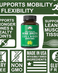 Bone Broth Collagen Capsules. 180 Pills of Grass Fed Bone Broth Collagen Protein Peptides. Contains All 3 Collagen Types 1, 2, and 3. Pure Pasture Raised Paleo Friendly Tablets for Women and Men