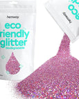 Hemway Eco Friendly Biodegradable Glitter 100g / 3.5oz Bio Cosmetic Safe Sparkle Vegan for Face, Eyeshadow, Body, Hair, Nail and Festival Makeup, Craft - 1/128" 0.008" 0.2mm - Pink Holo