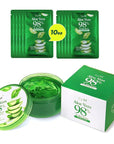 by.H Organic Aloe Vera Soothing Gel - Natural Moisturizer for Skin and Hair, Effective for Sunburns, Razor Burns, More- Gentle, Non-Greasy Formula, Perfect for DIY Skincare [Made in Korea] (Jar+Pouch)