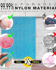 UJFQBH 3 Pieces African exfoliating net African Net Long Net Bath Sponge Exfoliating Shower Body Scrubber Back Scrubber Skin Smoother,Great for Daily Use (Pink, Blue, Green)