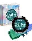 DE'LANCI Duo Chrome Green Eyeshadow Single, Multichrome Green Glitter Eye Shadow Intense Pigmented, Metallic Emerald Shimmer Blue Peacock Teal Eyeshadow for Festival Everyday Eyes Makeup, Long-Lasting