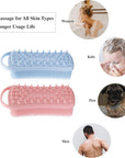 2 PC Silicone Exfoliating Body Scrubber, 2 in 1 Silicone Body Shampoo Brush, Soft Silicone Loofah for Sensitive Skin, Shower Silicone Hair Scalp Massager, Easy to Clean, Lather Well (Pink&Blue)
