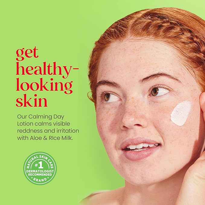 BURTS BEES SPF 30 Calming Day Face Lotion With Aloe and Rice Milk for Sensitive Skin, Sunscreen Face Lotion Soothes Redness and Irritation, 99.4 Percent Natural Origin Skin Care, 1.8 oz. Tube