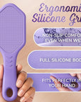 Silicone Foot Callus Remover - Nano Glass Foot File for Dead Skin and Cracked Heels - Callus Remover for Feet & Hard Skin - Ergonomic Foot Scrubber & Exfoliator for Soft, Smooth Feet - Purple