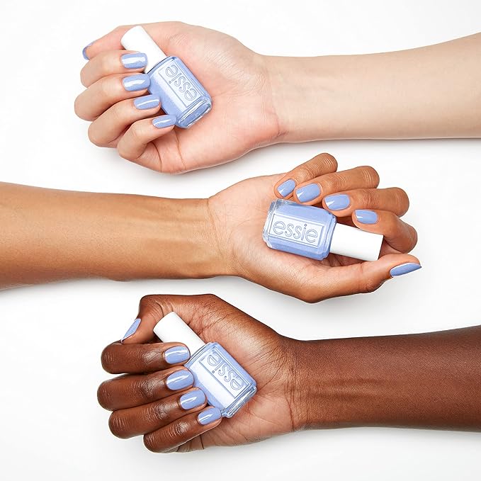 essie Nail Polish Set, Checkmate, Bikini So Teeny, Baby Blue Nail Polish + Swoon In The Lagoon, Magenta 0.46 fl oz each