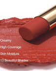 Oulac Red Creamy Matte Lipstick, Soft Satin Finish Lipsticks for Women with Moisturising Formula, Rich Color, Highly Pigmented Enriched with Rose Oil, Vegan & Cruelty-Free| 3.6g (Y05)