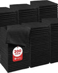 Orighty Wash Cloths Bulk Towels Set 200 Pack, Highly Absorbent and Soft Feel Microfiber Face Cloths, Multi-Purpose Washcloths & Hand Towels for Bathroom, Hotel, Spa, and Gym, 12x12 Inch, Black