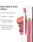 Almay Color & Care Hydrating Lip Gloss, Soft Natural Hues, Prebiotic Complex, Hyaluronic Filling-Sphere Technology, 100 Pink Twilight, 0.1 Fl Oz