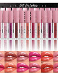 LANGMANNI 12Pcs Lip gloss Collection Makeup Set, Shiny Smooth Soft Liquid Lip Glosses Lip Stain With Rich Varied Colors For Girls And Women Makeup (Glossy-A)
