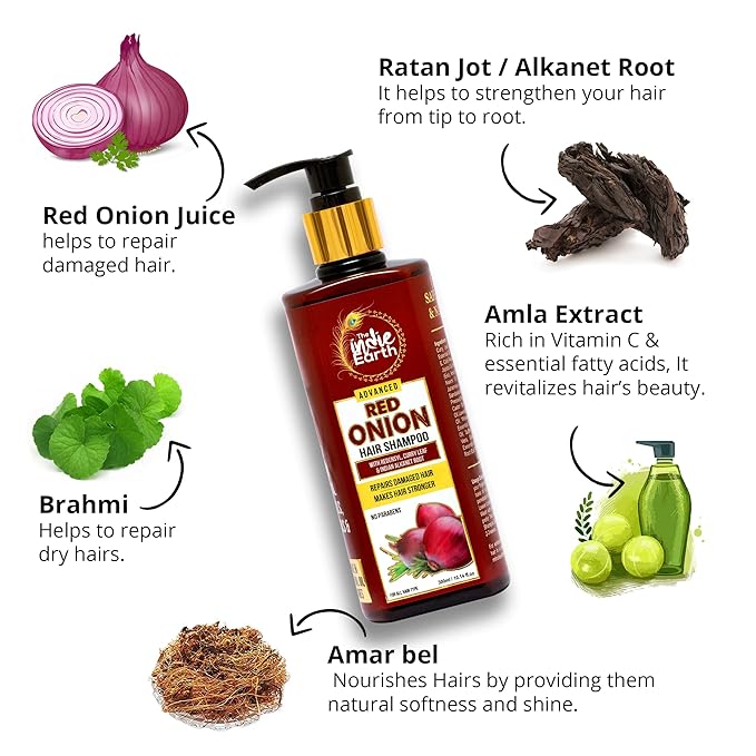 Advanced Red Onion Hair Growth Oil with Redensyl – Infused with 31+ Powerful Natural Herbs & Extracts Including Bhringraj, Tea Tree, Rosemary, Jojoba & Argan Oil - Anti Hair Fall & Hair Regrowth Oil