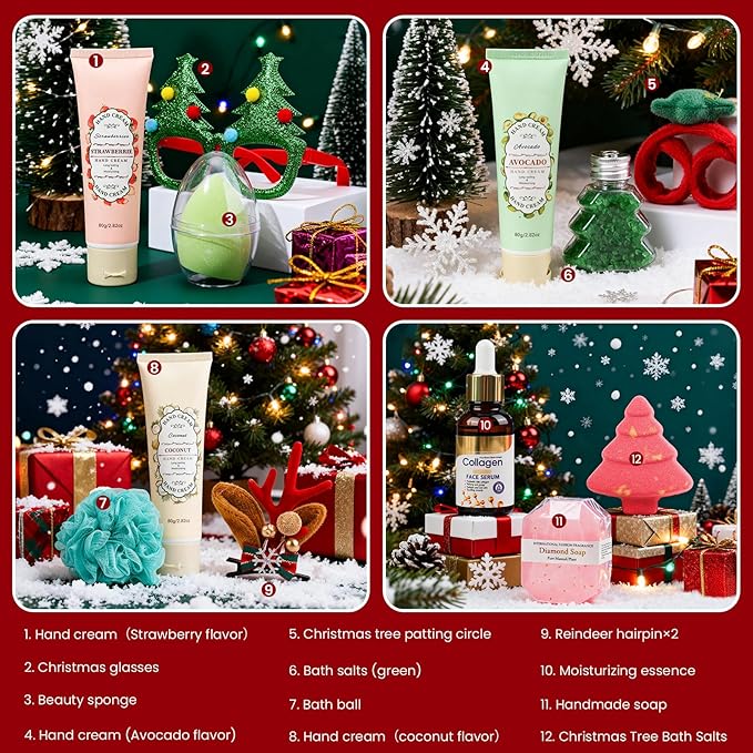 Advent Calendar 2025-24 Days of Luxury Bath & Body Gifts Set, Christmas Countdown Calendar Holiday Gifts, Skincare Beauty Gift Baskets