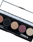 Cleopatra Shimmer White, Purple Burgundy, Gold Bronze, Black and Copper Penny Vegan Eyeshadow Palette; Talc, Paraben & Cruelty Free