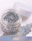 LANGMANNI Holographic Body Glitter Gel for Body, Face, Hair and Lip.Color Changing Glitter Gel Under Light. Vegan & Cruelty Free-1.35 oz (5# Silver Fantasy)