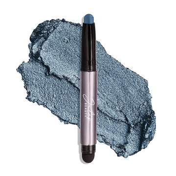 Julep Eyeshadow 101 Cream-to-Powder Waterproof Shadow Stick – Sapphire Shimmer – Long-Lasting, Crease-Proof, Jewel Toned Blue Shimmer Cream Eyeshadow with Built-in Smudger