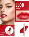 Oulac Lipstick & Lipliner Set 3PCS High Impact Lipcolor with Moisturizing Formula, Vegan Beauty, Full-Coverage Lip Color, Gift Lipstick for Women, LL08+02+PG02