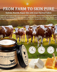 Whipped Tallow Cream for Face & Body - 100% Grass-Fed Beef Tallow, Natural Honey & Beeswax Moisturizer, Deep Hydration & Nourishment, Oil-Free & Unscented, Fast Absorbing