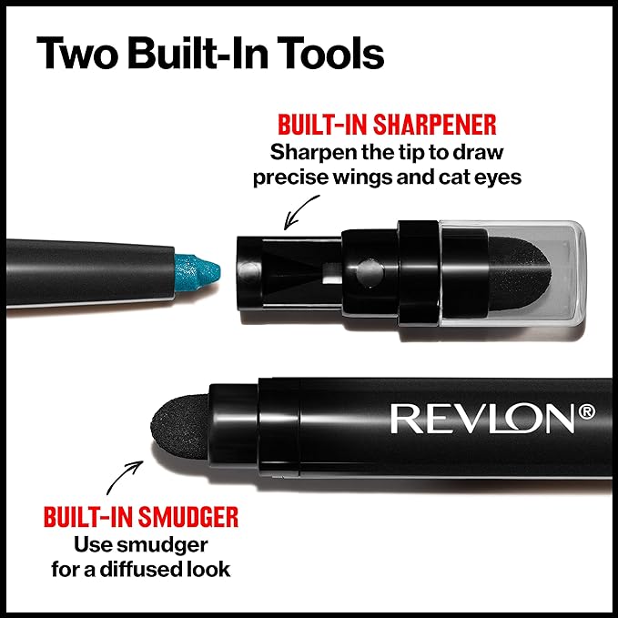 Revlon ColorStay Pencil Waterproof Eyeliner, Smudge-Proof, Eye Makeup with Built-In Sharpener, Packaging May Vary, 210 Teal, 0.01 oz