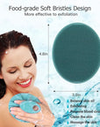 INNERNEED Soft Silicone Body Cleansing Brush Shower Scrubber, with PP Shower Brush for Cellulite Treatment, Lymphatic Drainage and Blood Circulation Improvement