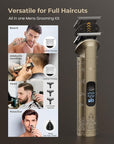 Hair Clippers & Trimmers Set for Men Professional, Waterproof Electric Razor Foil Shaver for Men Face Beard, Cordless for Hair Cutting, 4-Speed Setting, LED Battery Display, Barber or Home Use