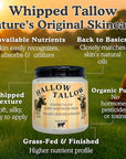 Hallow Tallow Whipped Beef Tallow Moisturizer – 100% Grass-Fed & Finished Tallow Balm with Manuka Honey, Jojoba & Olive Oil, Calendula Extract – Natural Hydrating Face & Body Cream, 4oz