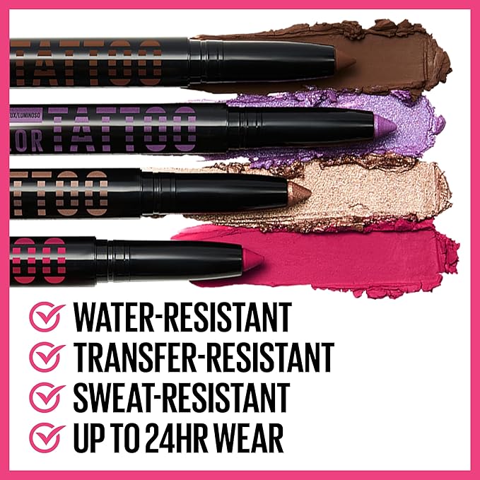 Maybelline Color Tattoo Longwear Multi-Use Eye Shadow Stix, Eye Makeup, I am Determined (Dark Brown Matte)
