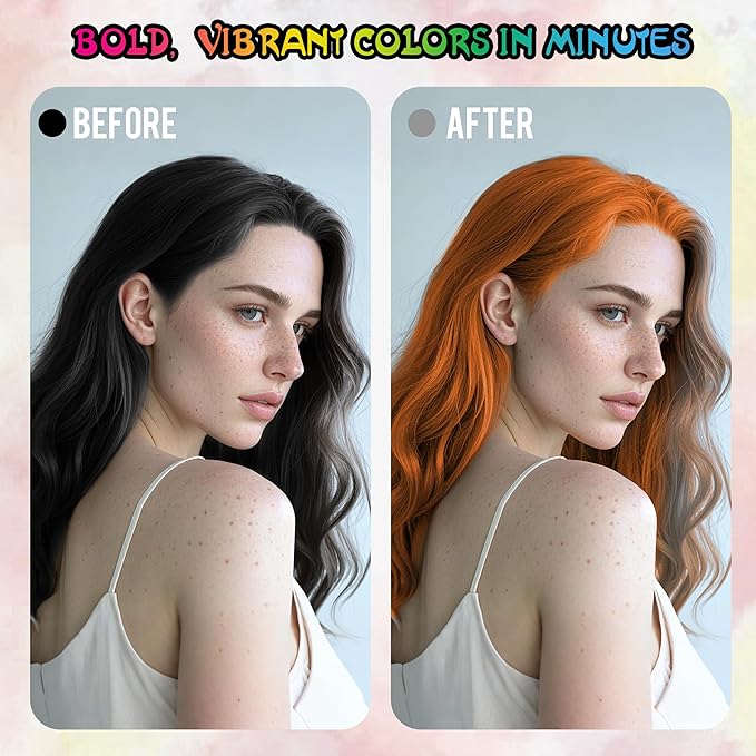 Orange Temporary Hair Color Spray - Gentle Formula, Washable & Non-Sticky | Instant Hair Dye Alternative for Adults | Halloween, Costume, Party Makeup, 150ml