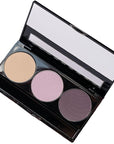 Off White, Matte Light Lavender, and Matte Deep Purple Vegan Eyeshadow Trio Palette; Talc, Paraben & Cruelty Free