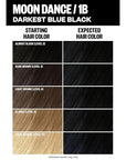 IGK Permanent Hair Dye Color Kit | 1B Moon Dance - Darkest Blue Black | 100% Gray Color Coverage + Strengthen + Shine | Ammonia Free