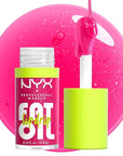 NYX PROFESSIONAL MAKEUP Fat Oil Lip Drip, Moisturizing Lip Oil Gloss, Vegan Tinted Formula, Up to 12 HR Hydration - Supermodel (Shimmering Magenta)