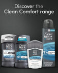 DOVE MEN + CARE Clinical Protection Antiperspirant Clean Comfort Stick for Men 96-Hour Sweat and Odor Protection Clinical Strength Antiperspirant with 1/4 Moisturizing Cream 1.7 oz