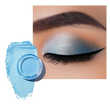 Oulac Blue Cream Eyeshadow also for Highlighter Large Capacity Highly Pigmented Eye Shadow Waterproof &Long Lasting with Moisturizing Formula. Shimmer Glitter Eye Makeup. 6g.(02)