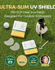 EASYDEW DW-EGF Peptide Clear Patch - Outdoor UV Block Ultra-Thin Transparent Sun Patches for Golf, Riding, Hiking, Driving - Adenosine, Glutathione, Hydrolyzed Collagen, 4 Packs