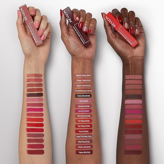 Revlon ColorStay Limitless Matte Liquid Lipstick, Vegan Formula, No-Budge, Longwear Lip Color, Long Lasting, Lightweight/Comfortable, Waterproof, 002 Poster Child, 0.17 fl oz